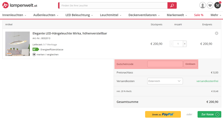 Wo wird ein lampenwelt.at Gutscheincode eingelöst