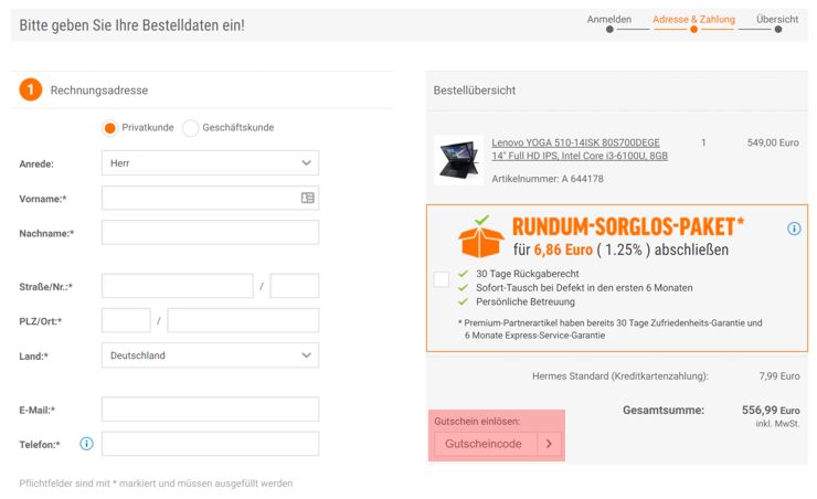wie ist ein notebooksbilliger.de Gutscheincode eingeloest werden