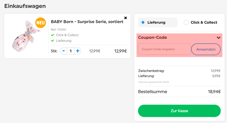 wie ist ein Smyth Toys Gutscheincode einzulösen