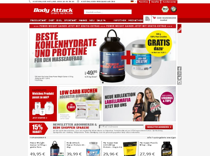 Screenshot des Shops