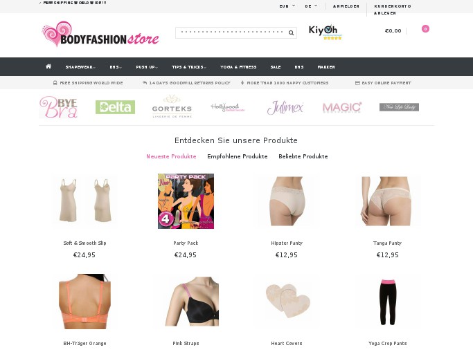 Screenshot des Shops