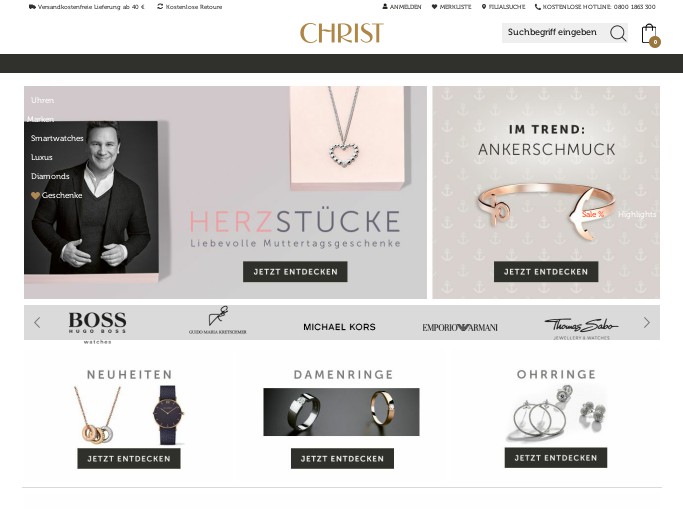 Screenshot des Shops