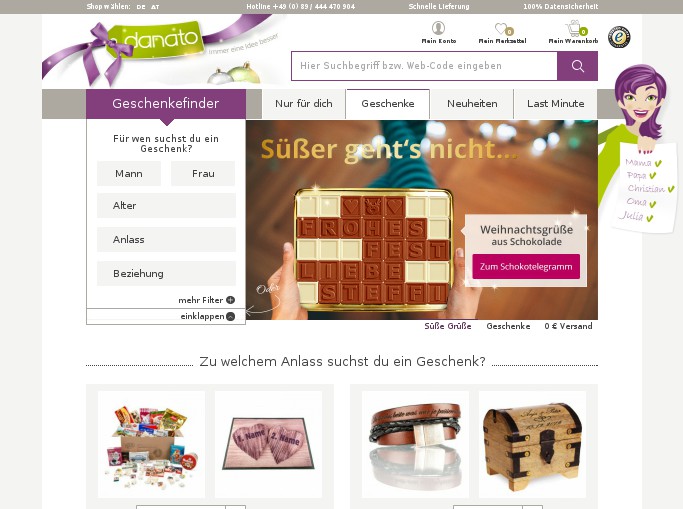 Screenshot des Shops