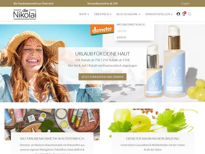 Screenshot des Shops