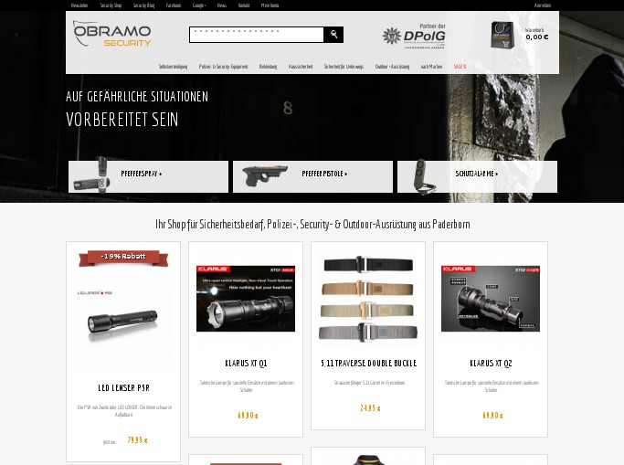 Screenshot des Shops