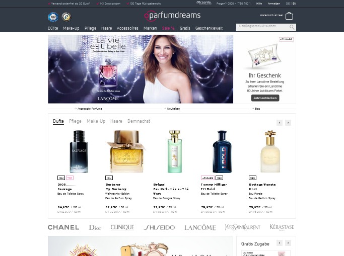 Screenshot des Shops