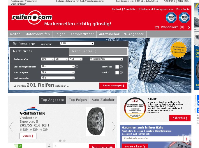 Screenshot des Shops