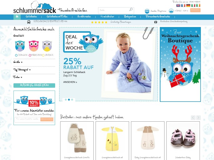 Screenshot des Shops