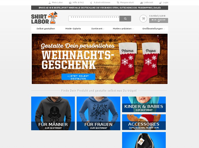 Screenshot des Shops