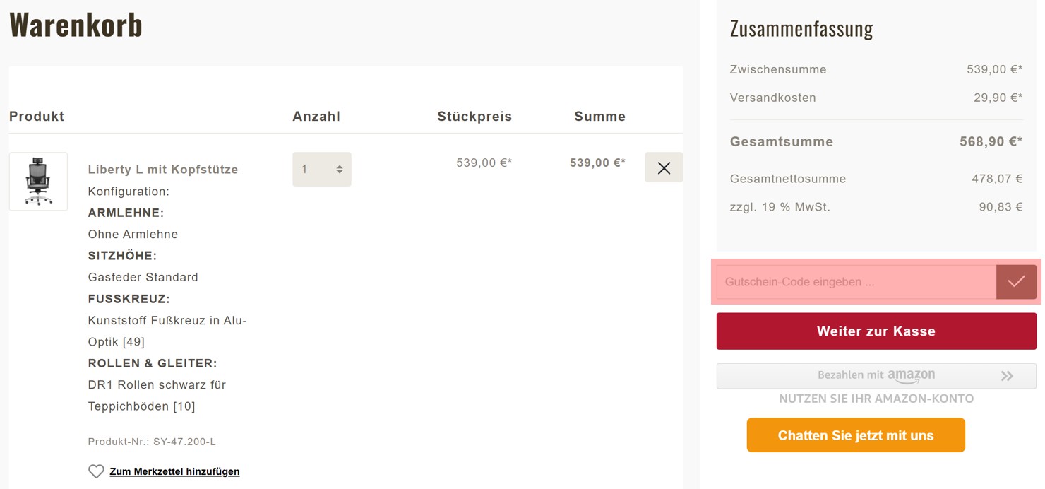 wie ist ein sitwell Gutscheincode einzulösen
